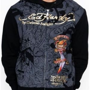 Ed Hardy by Christian Audigier  Hoody, Size: Large